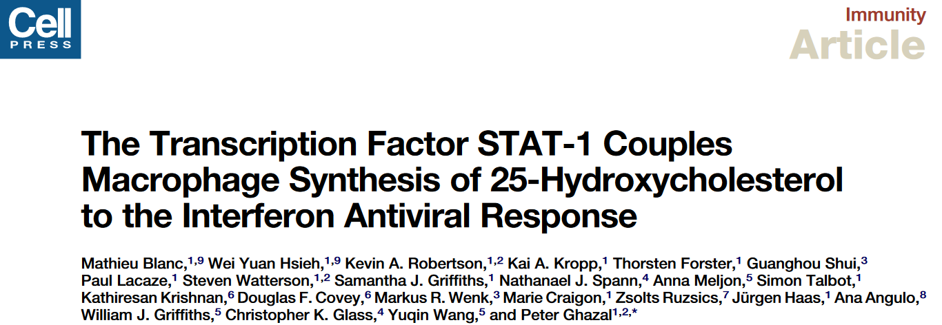 The Transcription Factor STAT-1 Couples Macrophage Synthesis of 25-Hydroxycholesterol to the Interferon Antiviral Response