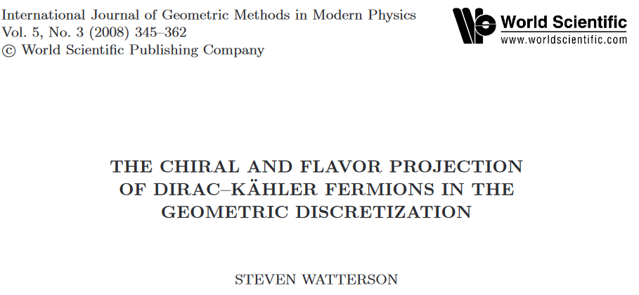 THE CHIRAL AND FLAVOR PROJECTION OF DIRAC–KÄHLER FERMIONS IN THE GEOMETRIC DISCRETIZATION