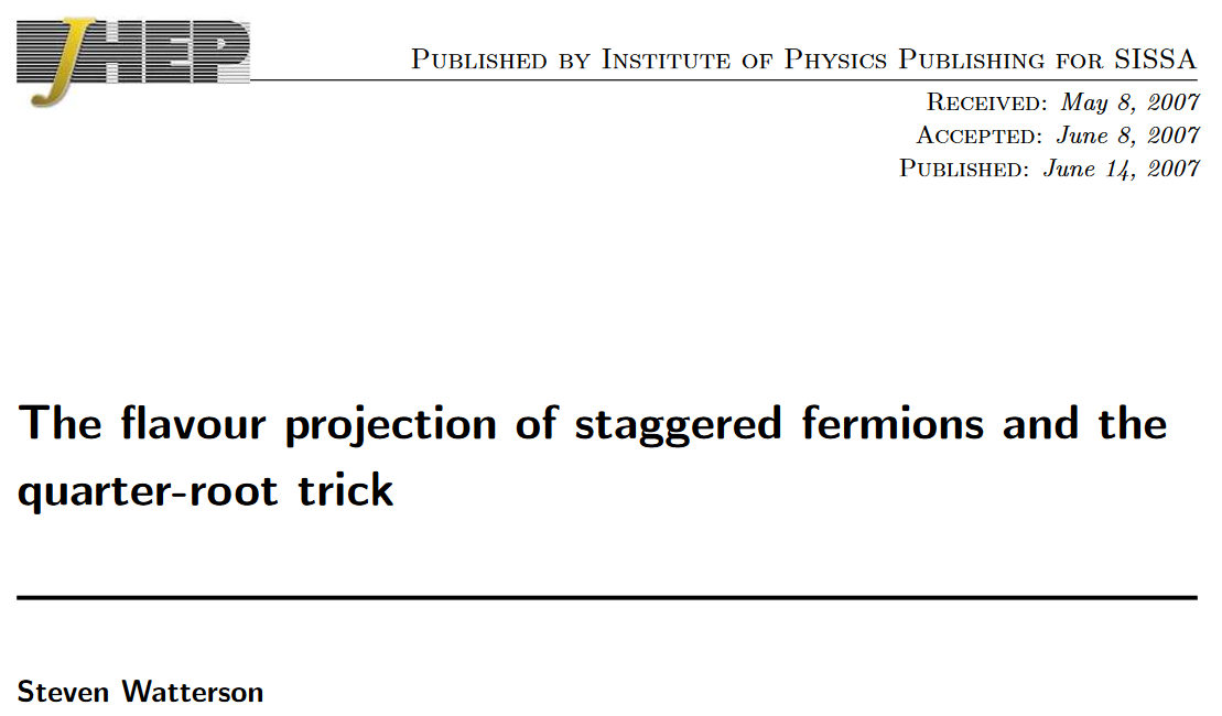 The flavour projection of staggered fermions and the quarter-root trick