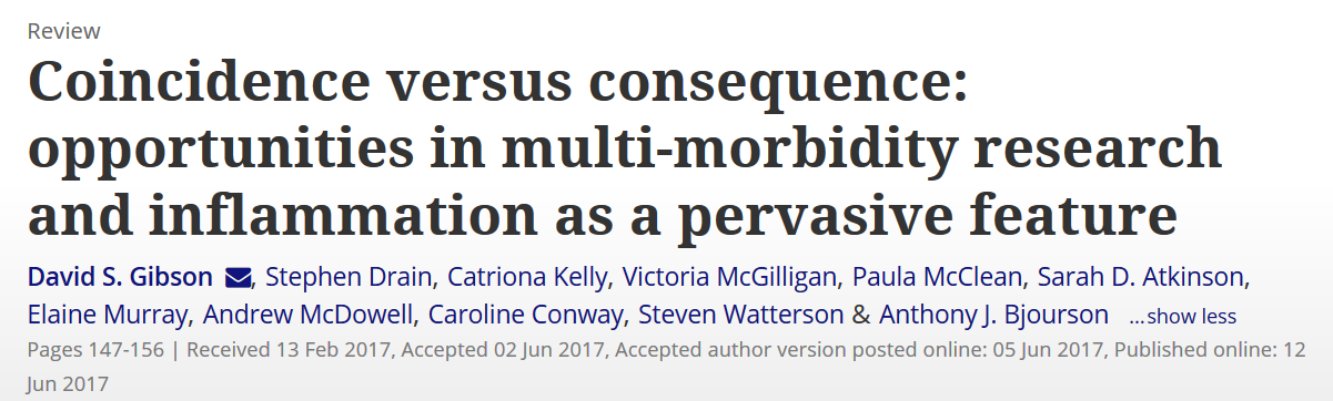 Coincidence versus consequence - opportunities in multi-morbidity research and inflammation as a pervasive feature