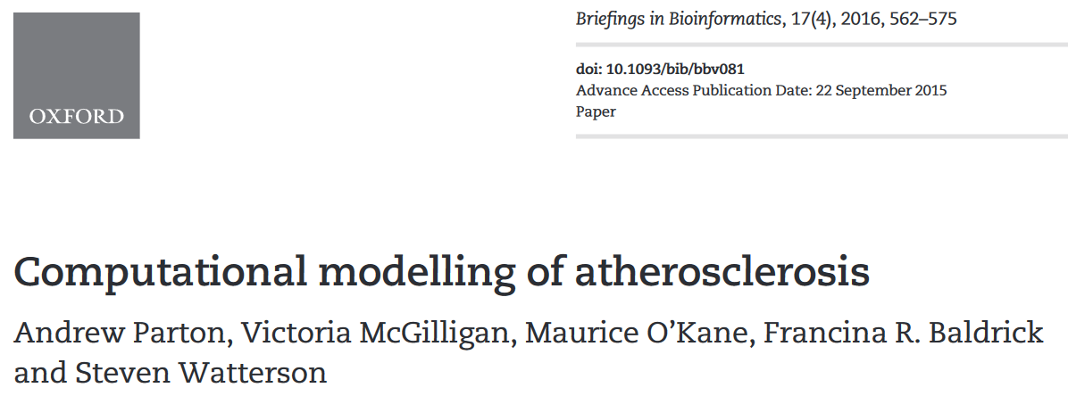 Computational modelling of atherosclerosis