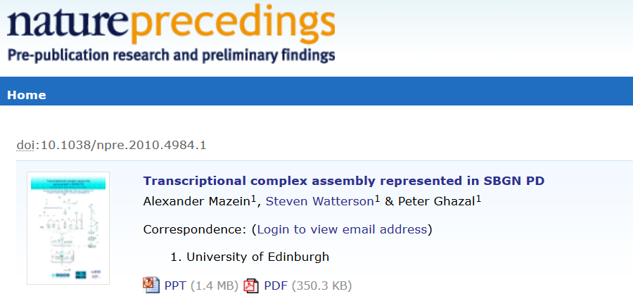 Transcriptional complex assembly represented in SBGN PD