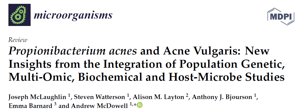 Propionibacterium acnes and Acne Vulgaris - New Insights from the Integration of Population Genetic, Multi-Omic, Biochemical and Host-Microbe Studies