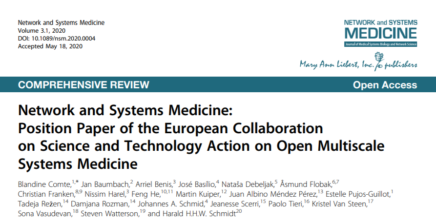 Network and Systems Medicine - Position Paper of the European Collaboration on Science and Technology Action on Open Multiscale Systems Medicine